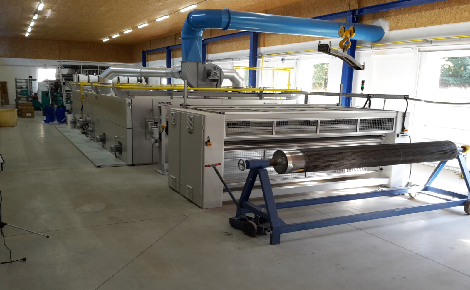 Carbon mesh production line cross-section