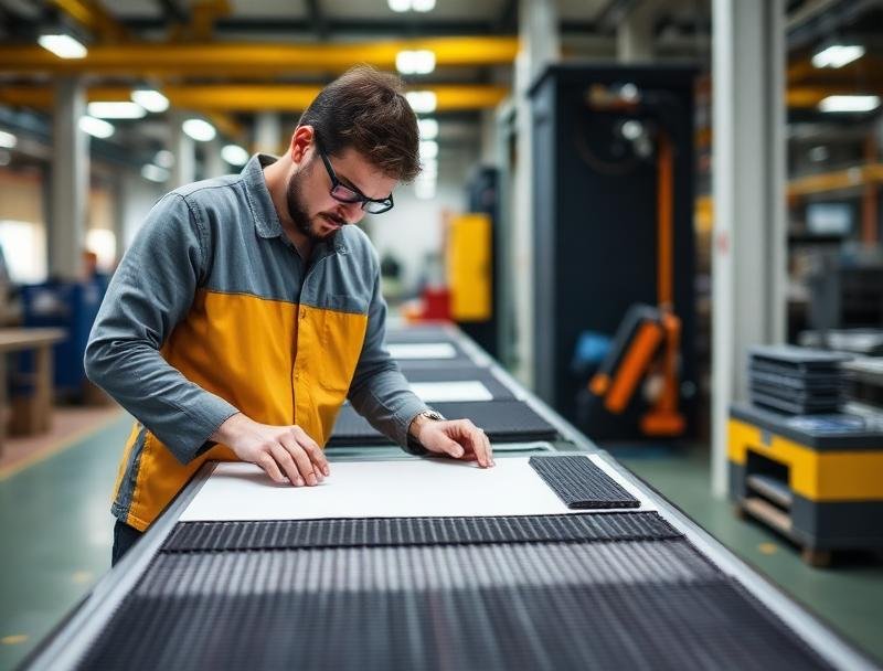 Carbon mesh installed in concrete formwork